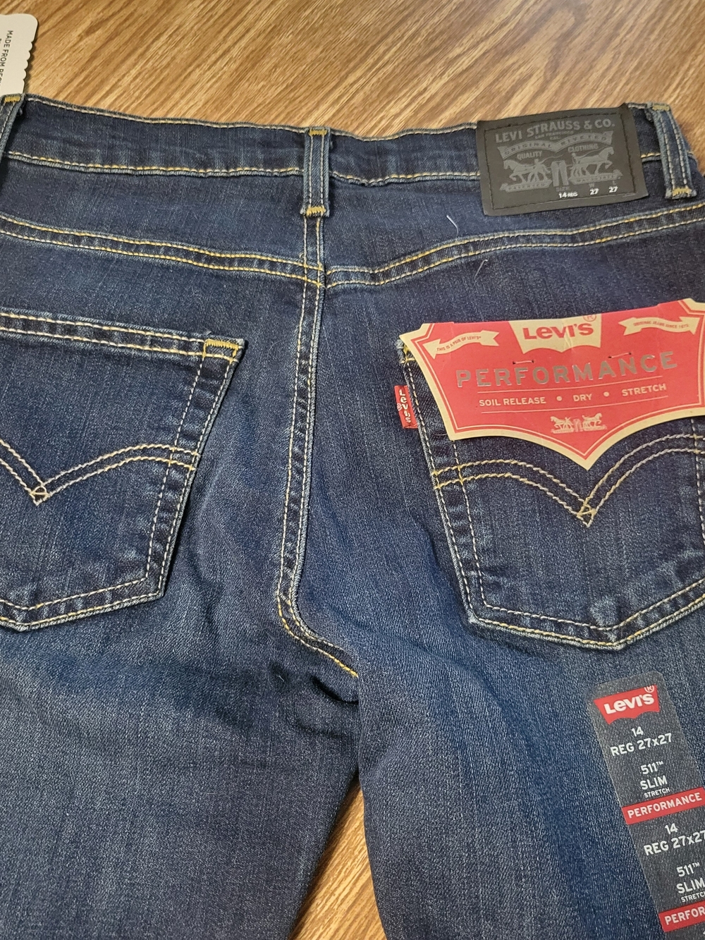 Levi's Kids 511 Slim Straight Jeans - Dark Blue - Picture 9 of 9